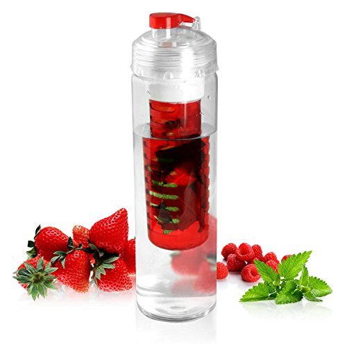 Premium Fruit Water Infuser Bottle 800ml - Create your Own Flavoured Water, Juice, Lemonade and other Beverages - Ideal for Outdoor/Indoor, Sports, Infusing, Healthy Drinks - Total Satisfaction Guaranteed!