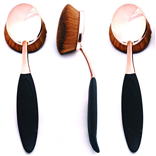 Luxe Large Oval Makeup Brush - Single Brush Perfect for Flawless Foundation BB Cream Highlight Powder Blush and Skincare Face Applications