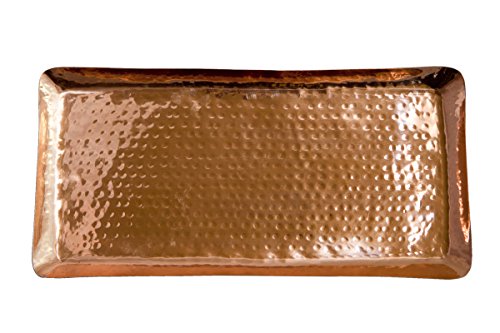 Rectangular Hammered Copper Serving Tray - By Alchemade