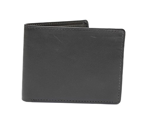 Ashlin® Rfid Blocking Men's Slim Wallet - Genuine Leather Bifold with Lined Currency Compartment, 8 Credit Card Pockets - Keeps Your Identity Safe, Blocks Electronic Pick Pocketing [Rfid5748-07-01]