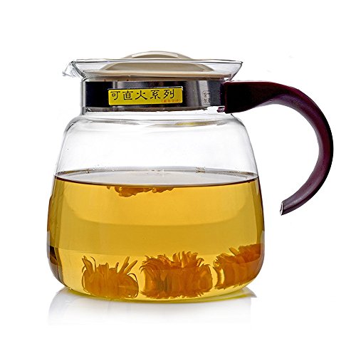 Tea Kettle, YIFAN 65 oz Stovetop Glass Kettle Heat-resistant Healthy Coffeepot for Gas Stove Radiant Cooker