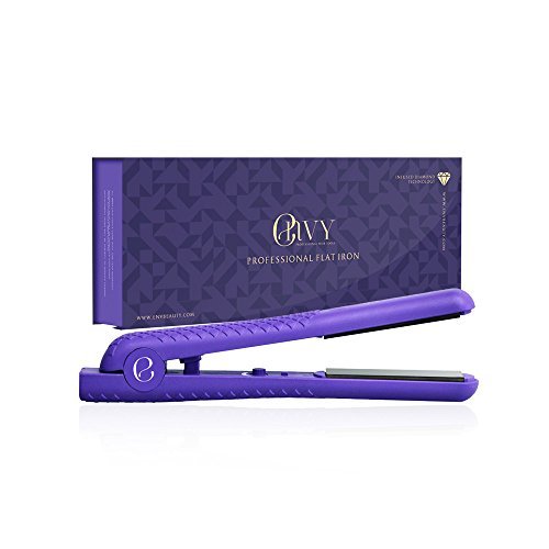 Envy Professional 1.25 Ceramic Ionic Flat Iron Hair Straightener Fast Heating Time Includes Professional Comb and Heat Resistant Travel Case Worldwide Dual Voltage 110v - 220v (Purple)