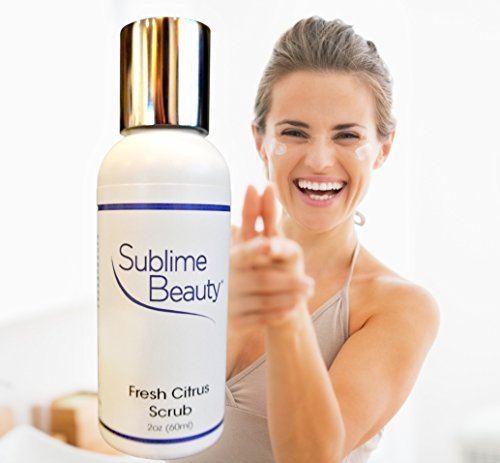 Sublime Beauty FRESH CITRUS SCRUB, 2 oz. Mild Facial or Body Cleanser | Gentle Beads Exfoliate With No Irritation. Unlimited 100% Customer Satisfaction Guarantee.