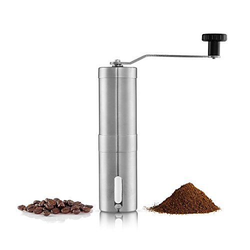 MarlJohns Manual Coffee Mill--Great Coffee Bean Grinder with Stainless Steel Design, Adjustable Fineness and 30g Coffee Powder Yield