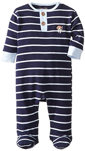 Rene Rofe Baby Newborn Boys Footed Puppy Coverall with Stripes, Multi, 3-6 Months