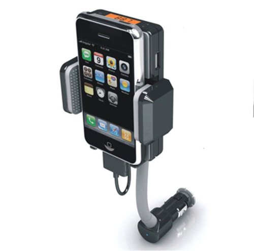 TeckNet MT-094 Apple FM TRANSMITTER, Charger & FULL HANDS-FREE CAR KIT for Apple iPhone, iPhone 3G and iPod Player