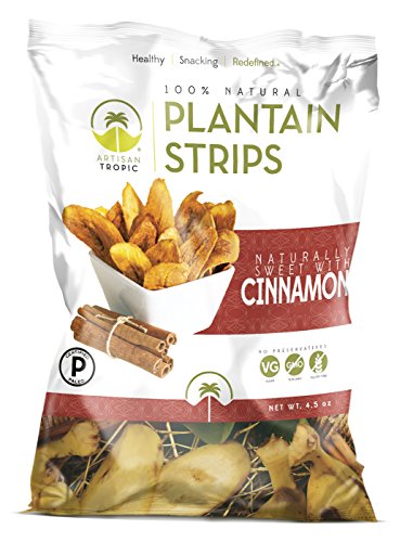 Artisan Tropic Plantain Strips, Naturally Sweet with Cinnamon, Cooked in Sustainable Palm Oil, Paleo Certified, 4.5 Oz, (2 Pack)