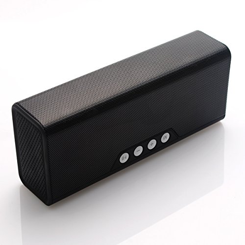 Bluetooth Speakers, Gaosa Powerful Bluetooth Speaker Stereo Sound with Enhanced Bass,Power Bank, Crystal Clear Sound, Dual drivers, Long Battery, AUX Port, TF Card-Black