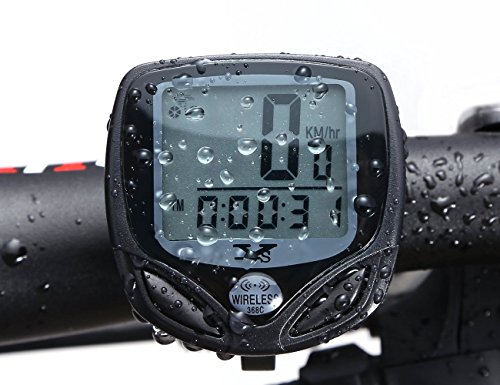Wireless Bicycle Computer Tenswall waterproof Sport Bike Speedometer Odometer LCD Displays-15 Functions Cycling Cyclocomputer: Track Your Time, Distance, Speed - Black