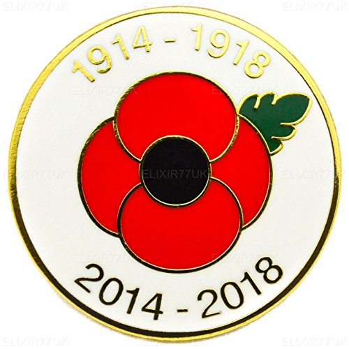 New WW1 Centenary Red and Gold Colour Poppy Flower Lapel Pin Badge from UK SELLER