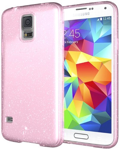 Diztronic Light Pink GlitterFlex TPU Case [Rev. 2] for Samsung Galaxy S5 - Retail Packaging