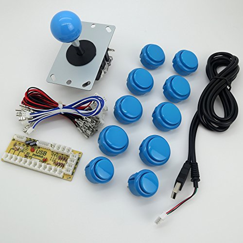 Easyget Zero Delay Arcade Game DIY Parts Kit for Raspberry Pi 2 Retropie & USB PC MAME Cabinet DIY Projects Color: Blue