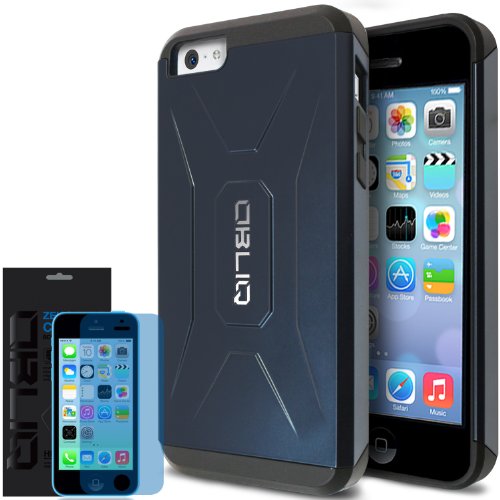 iPhone 5C Case, Obliq [Heavy Duty] iPhone 5C Case [Xtreme Pro] [Metallic Navy] w/ HD Screen Protector - Premium Slim Fit Dual Layer Hard Case - Verizon, AT&T, Sprint, T-Mobile, International, and Unlocked - Case for Apple iPhone 5C Lite 2013 Model