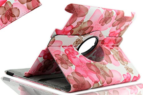 Lucky Flowers Case With 360 degrees Rotating Swivel Stand-Pink