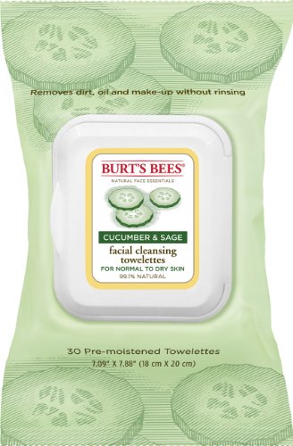 Burt's Bees Facial Cleansing Towelettes, Cucumber and Sage, 30 Count