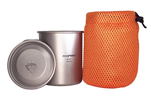 GearUp Outdoor Pro Unique Camping Coffee Mug, Cool Titanium Cup w/ Handle, Lid, & Bag. Lifetime Warranty! Best Metal Cup For Camping, Travel, Hiking or even Your Desk-Lightweight Camp Mug-Best Value
