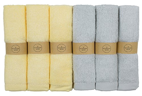 The Motherhood Collection 6 ULTRA SOFT Baby Bath Washcloths, 100% Natural Bamboo Towels, Neutral Colours, Perfect Registry Gift for Sensitive Baby Skin, 6 Pack 10x10