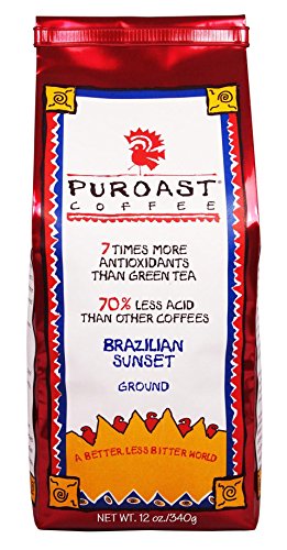 Puroast Coffee Low Acid Brazilian Sunset Drip Grind Coffee, 340gm