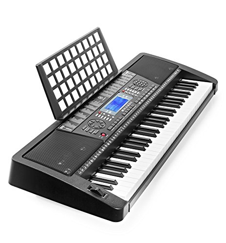 Hamzer 61 Key Electronic Music Electric Keyboard Piano with Touch Sensitive Keys & MIDI Output - Black