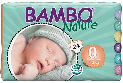Bambo Nature Abena Premium Baby Diapers, Size 0, Premature, 24 Count (Pack of 6)