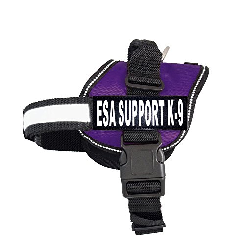Emotional Support Nylon Dog Vest Harness. Purchase comes with 2 reflective ESA SUPPORT K-9 velcro pathces. PLEASE MEASURE your dog before ordering