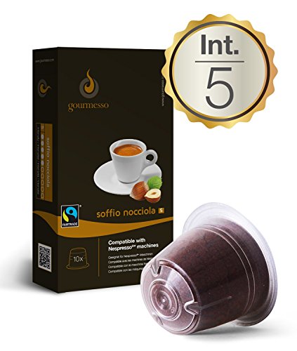 10 Nespresso Compatible Coffee Capsules $0.50/pod - Soffio Nocciola (Int. 5)