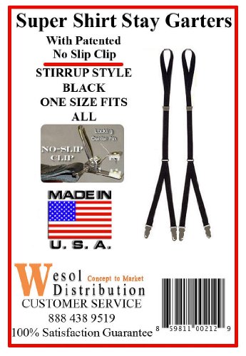 SUPER SHIRT STAY GARTERS - STIRRUP STYLE MADE IN THE U.S.A.