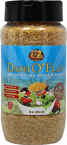 Premium Pre Grounded Golden Flax Seeds Gold Dash O Flax 10oz