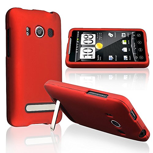 GTMax Red Rubberized Hard Cover Case for HTC Evo 4G