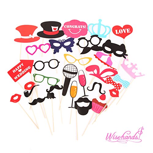 New Design 2015 Wedding Photo Booth Props Photo Booth Props Accessories Glass Cap Moustache Lips for Wedding Birthday Party 31PCS