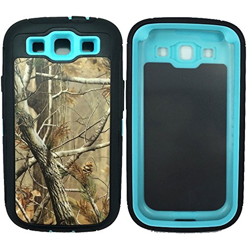Kecko(TM) Defender Series Natural Tree Camo Tough Armor Military Grade Weather Impact Resistant Shock Absorption Rugged Hybrid Case With Built-in Screen Protector for Samsung Galaxy S3 i9300--Trees/Leaves On The Core