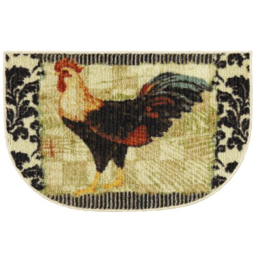 Bergerac Rooster Neutral 18-Inch by 30-Inch Slice Accent Rug