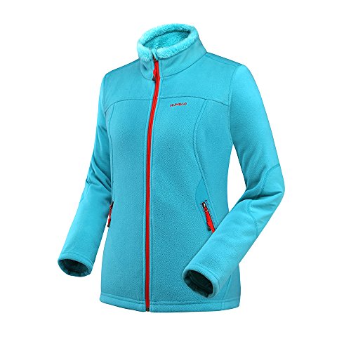 OutdoorMaster Women's Water Repellent Fleece Jacket (Blue,L)