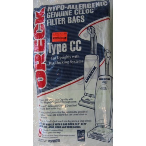 Oreck Hypo-Allergenic Genuine Celoc Filter Bags Type CC, (Bundle of 40 Bags)