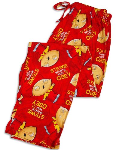 Family Guy - Mens Stewie Lounge Pants, Red 31222-Large