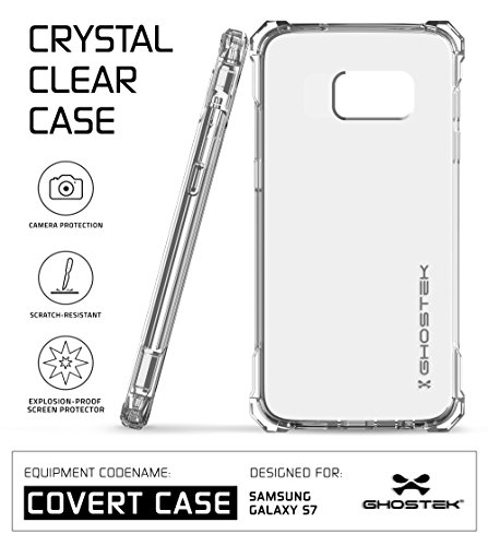 Galaxy S7 Case, Ghostek® Covert Series for Samsung Galaxy S7 Premium Impact Protective Armor Case Cover | Clear TPU | Lifetime Warranty Exchange | Explosion-Proof Screen Protector | Ultra Fit