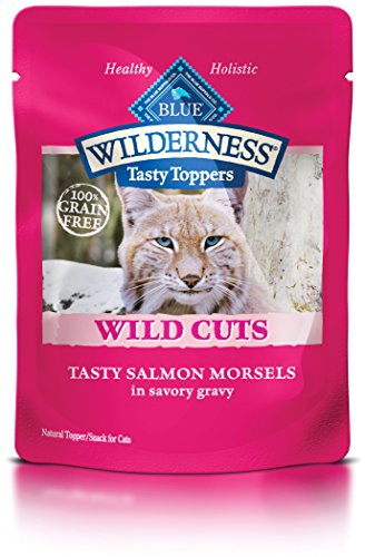 Blue Buffalo Wild Cuts Tasty Toppers Tasty Salmon Morsels Savory Gravy Wet Cat Food, Pack of 24, 3 oz.