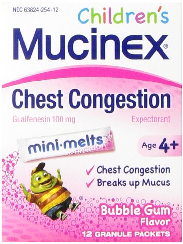 Mucinex Children's Chest Congestion Expectorant Mini-Melts, Bubblegum, 12 Count
