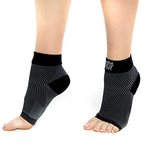 Bitly-Plantar Fasciitis Socks (1-Pair), Premium Ankle Support Unisex Black Compression Sleeves. Fast Relief from Swelling & Foot Pain. Promote Blood Circulation & Speedy Recovery (Large)