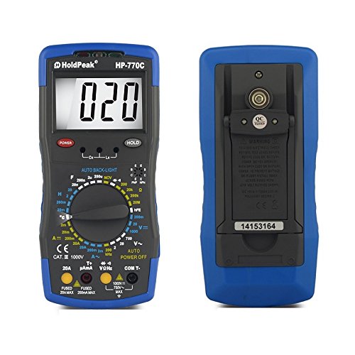 HOLDPEAK 770 Digital Auto-ranging LCD Multimeter With Diode And Continuity Test šC This Multi Tester is For Electronic Measurement With Backlight, Data Hold(CE,ISO,ROHS,GMC)