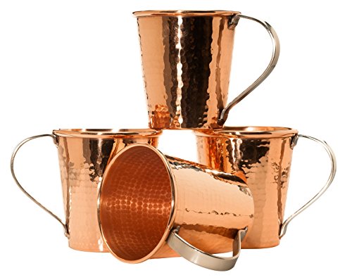 Sertodo Moscow Mule Mug set of 4, Hammered Copper, 18 fluid ounces