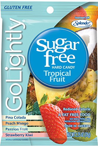 GoLightly Sugar Free Tropical Fruit Candy, 2.75-Ounce Bags (Pack of 12)