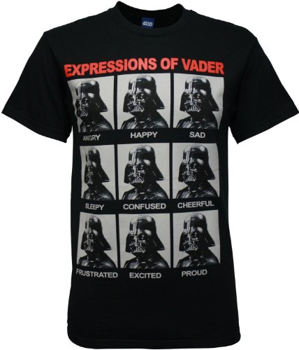 Star Wars Darth Vader Expressions Mens Black T-shirt X-LArge