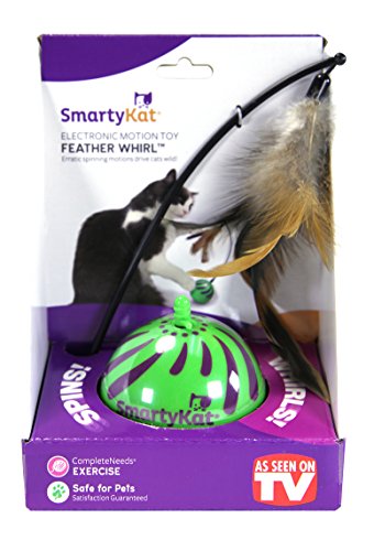 SmartyKat Feather Whirl Cat Toy Electronic Motion Ball