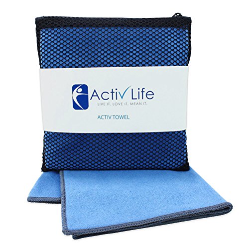 Activ Life Microsuede Gym Workout Sports Towel for Men & Women Athletes, Camping & Travel