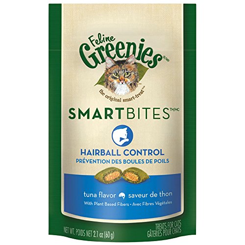 Greenies 10100948 Smartbites Hairball Control Tuna Cat Treats, 2.1-Ounce