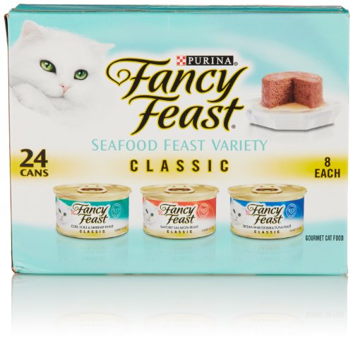 Fancy Feast Classic Seafood Feast 3-Flavor Variety Pack (24-pack; 3 oz each)