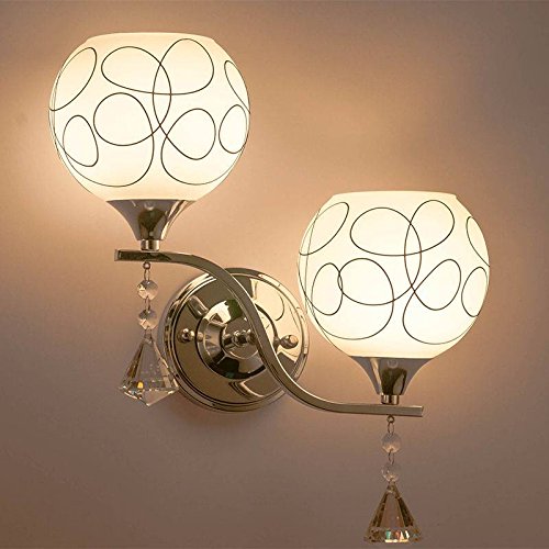 SOLMORE New Modern E27 Crystal Double Heads Wall Light For Living Room Bedroom Bedside Lobby