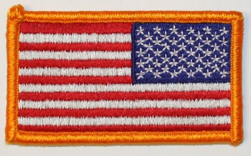 Velcro Reversed American Flag Rank insignia Embroidered Patch