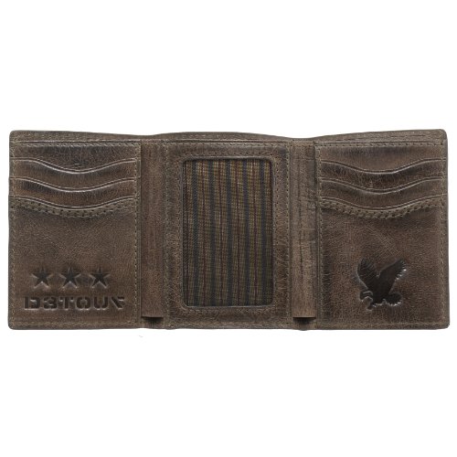 Men's Brown Leather Nelson Tri Fold Detour Wallet
